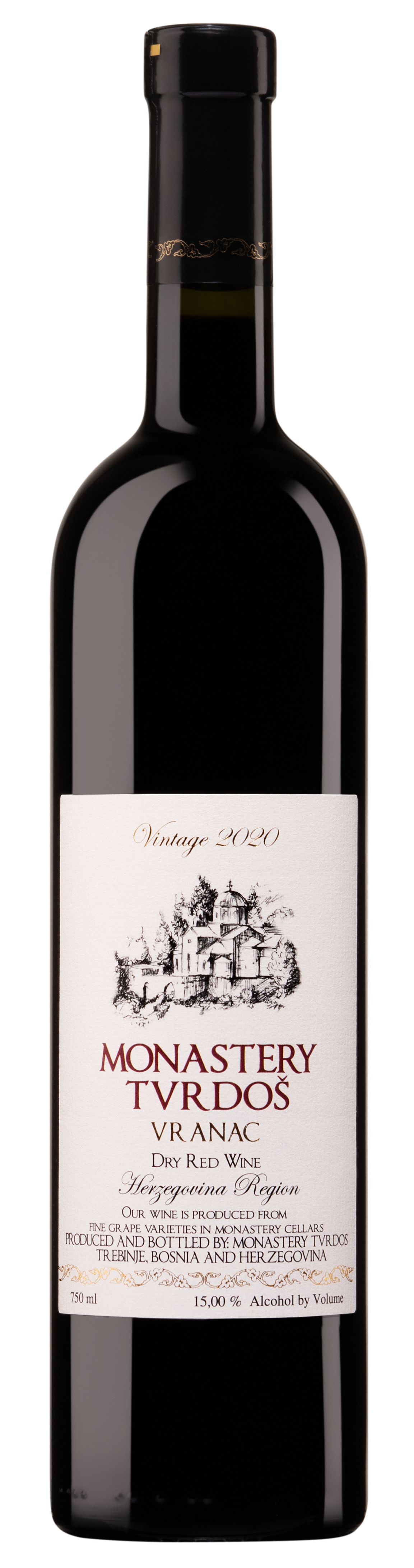 2020 Monastery Tvrdos Vranac Trebinje Bosnia & Herzegovina 750mL